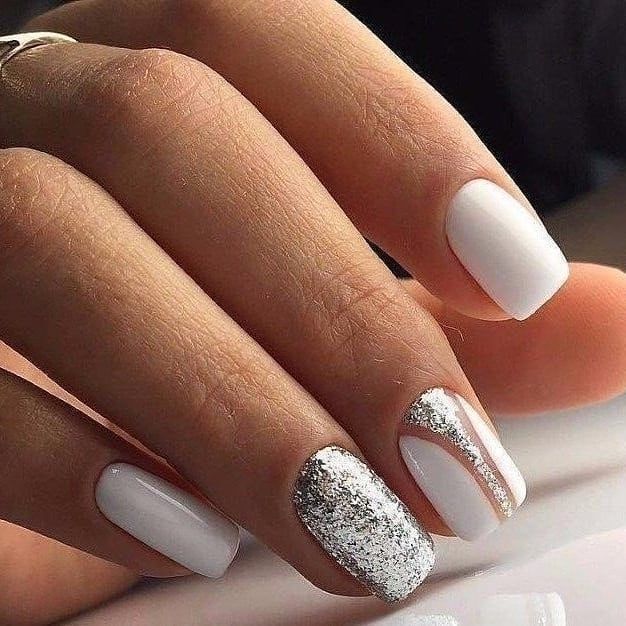 White gel nails