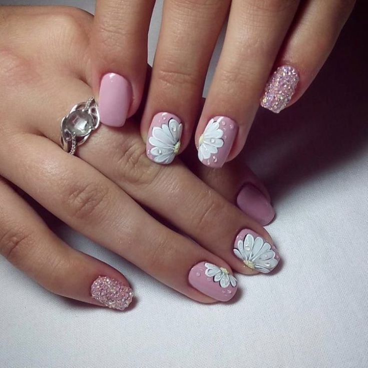 Gel nail designs with flowers