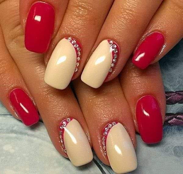Nails in shades of red