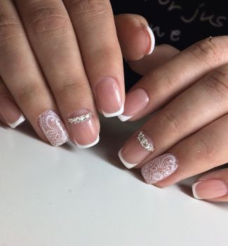 Bridal french gel nails