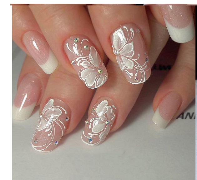 Bridal french gel nails