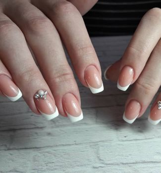 French gel nails for brides