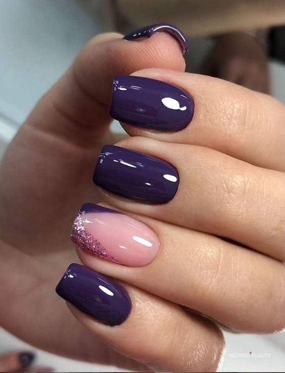 dark purple gel nails