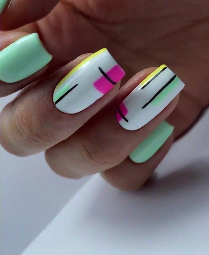 Gel nails in several shades