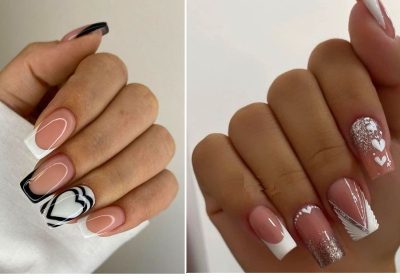 unghii gel inimi