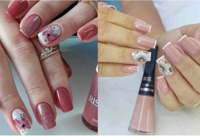 unghii gel cu flori