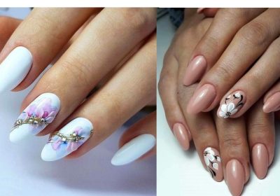 unghii gel flori