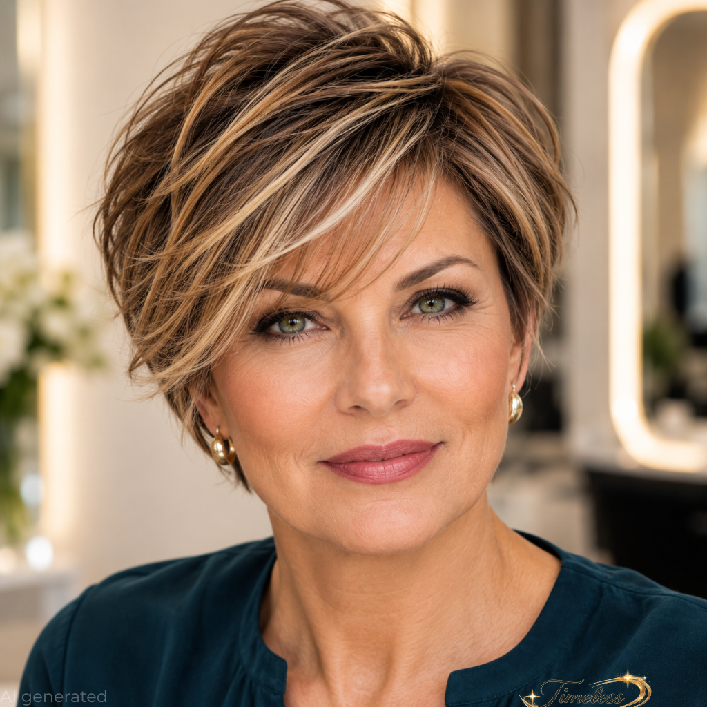 Soft graduated bob for fine hair over 50