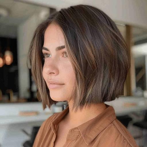 Polished short bob with a strong perimeter and fuller-looking ends