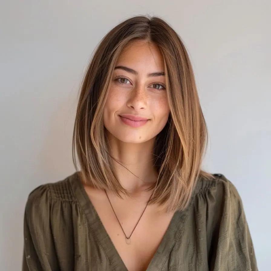 Collarbone lob designed to keep fine hair looking full at the ends 6. Chin-Length Bob With Side-Swept Bangs