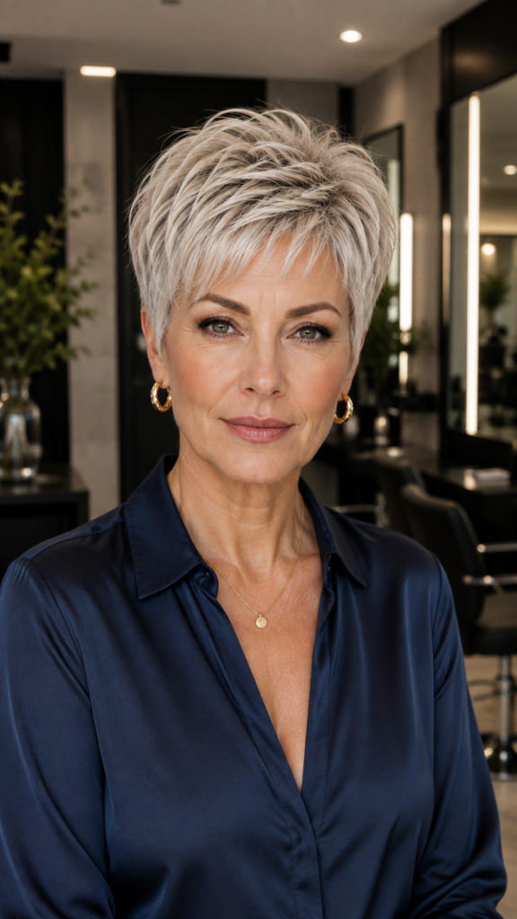 Crown volume pixie bob for fine hair over 50