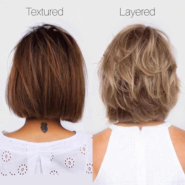 Layered lob from the back showing soft movement and long connected layers