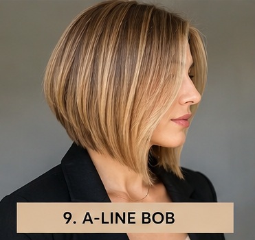 A-line bob haircut for fine hair with a fuller structured shape