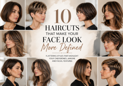 Modern face-defining haircuts for women featuring flattering short and medium-length styles