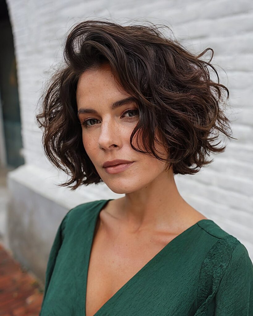 Textured French bob for thin hair with soft movement and a fuller shape