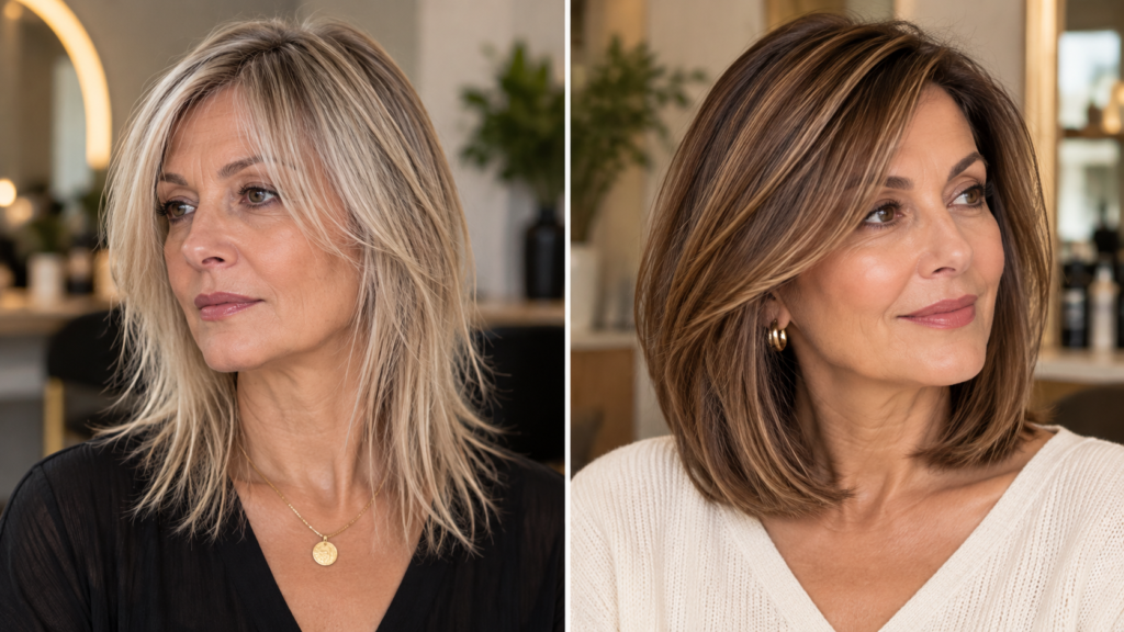Fine hair with over-thinned wispy ends compared with fuller hair with a stronger clean perimeter