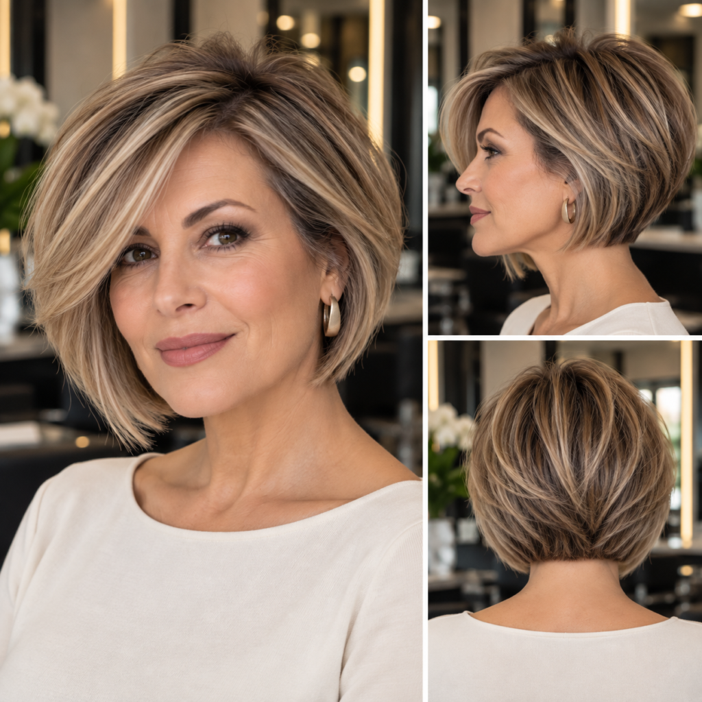 Soft graduated bob with subtle lift and volume for thin hair