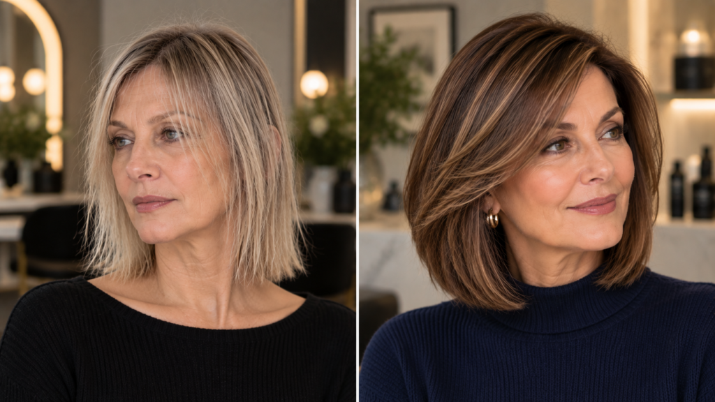 Fine hair with a thin weakened perimeter compared with a fuller bob that maintains a stronger weight line