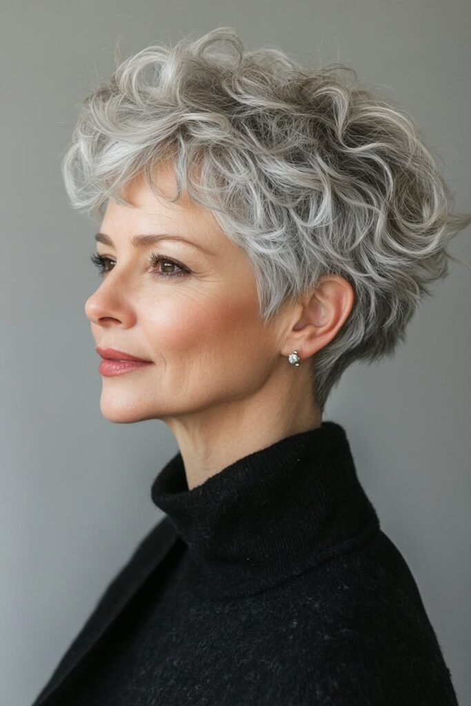 Tousled pixie cut for fine hair with textured layers