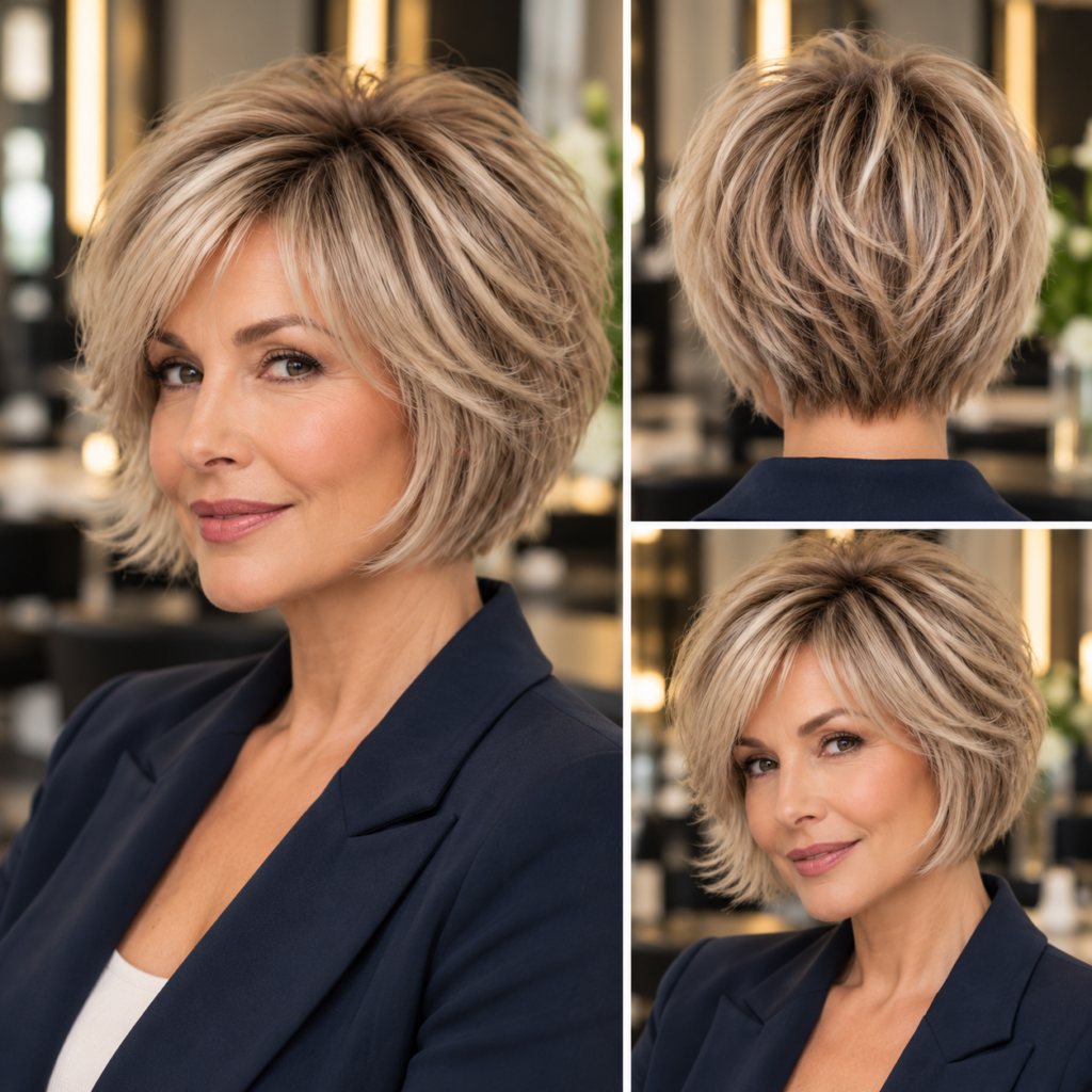 Long pixie cut for fine hair with side-swept fringe
